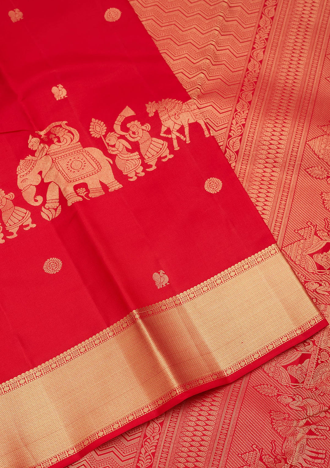 Red Zariwork Pure Silk Saree-koskii