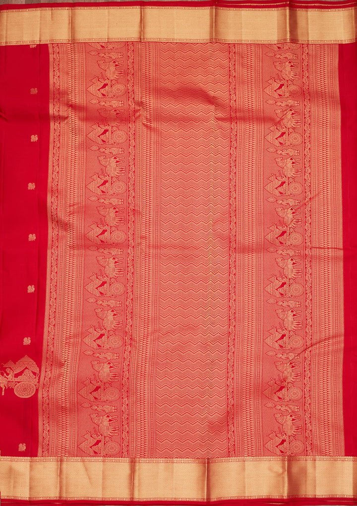 Red Zariwork Pure Silk Saree-koskii