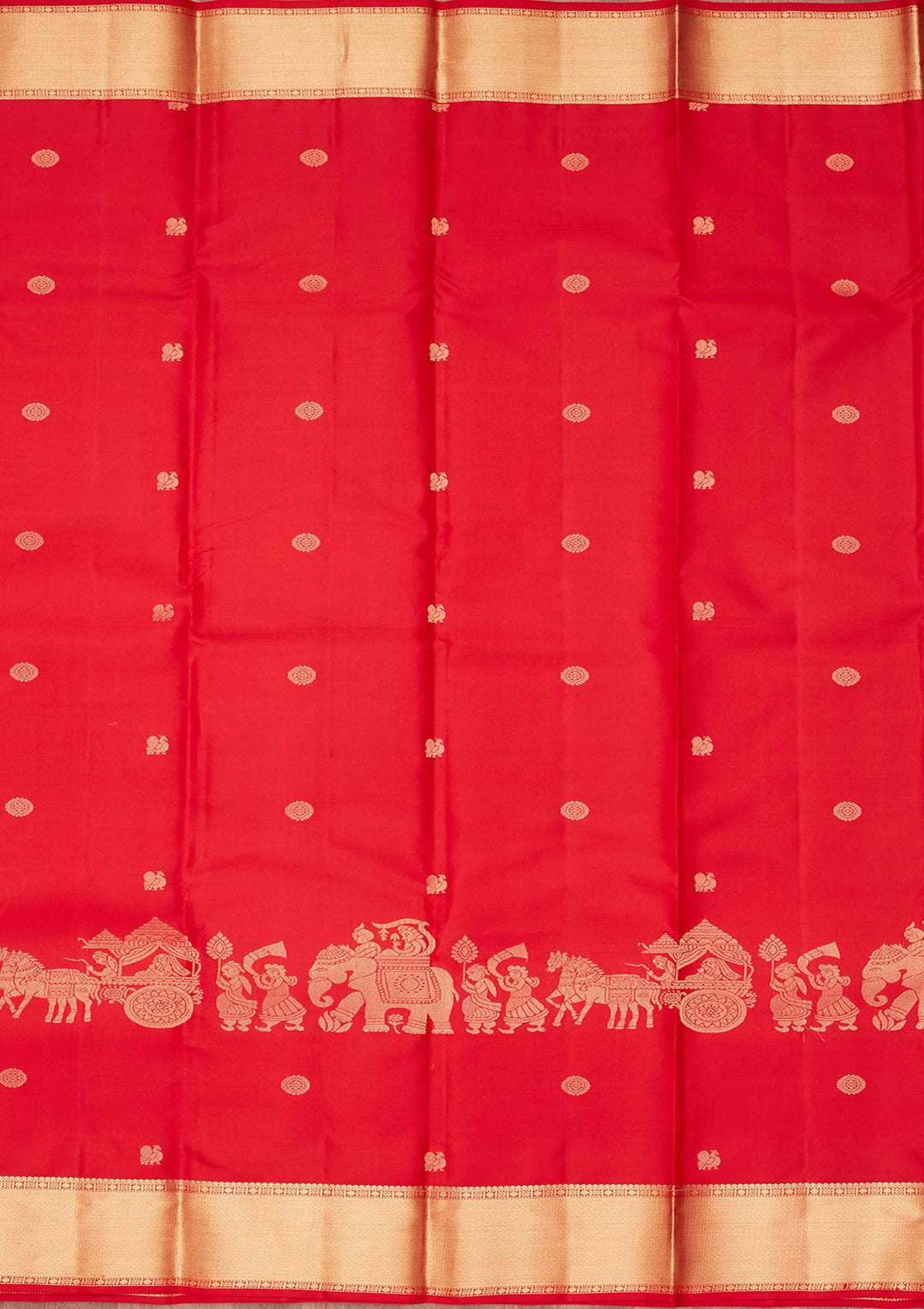 Red Zariwork Pure Silk Saree-koskii
