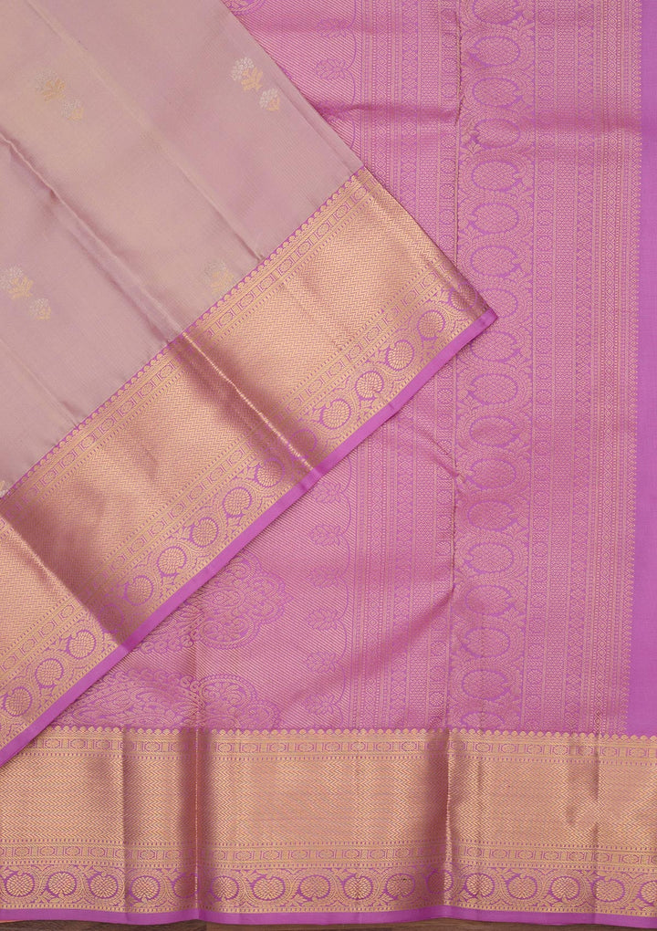 Light Lavender Zariwork Pure Silk Saree