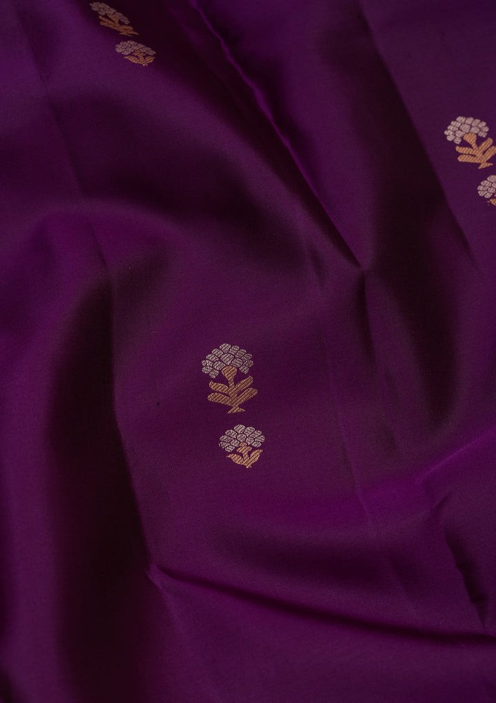 Purple Zariwork Pure Silk Saree-koskii