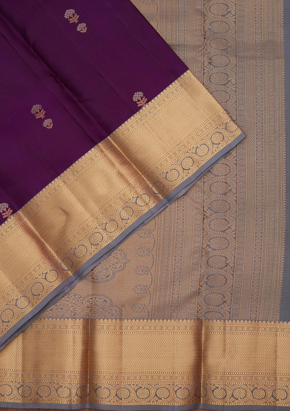 Purple Zariwork Pure Silk Saree-koskii
