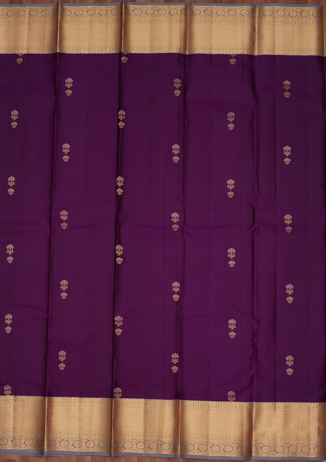 Purple Zariwork Pure Silk Saree-koskii