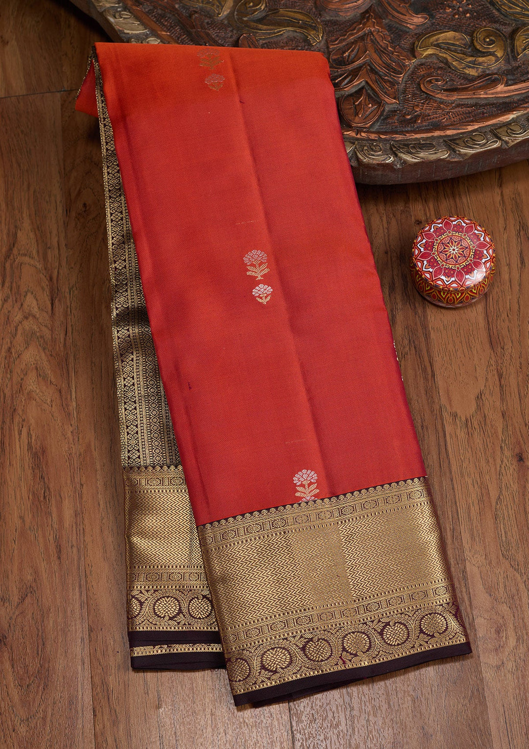Red Zariwork (Gold) Silk Saree