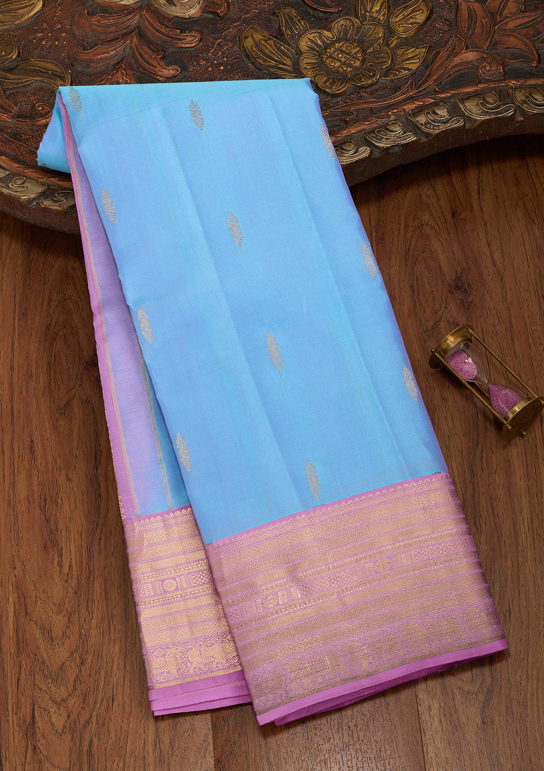 Blue Zariwork Pure Silk Saree-koskii