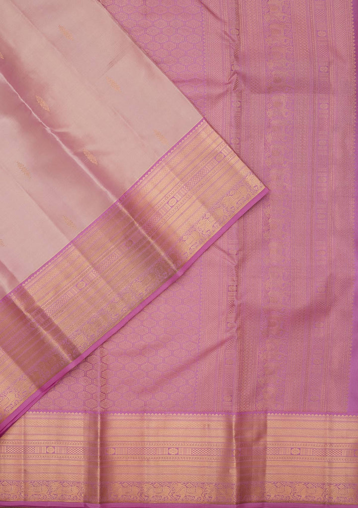 Light Lavender Zariwork Pure Silk Saree-koskii