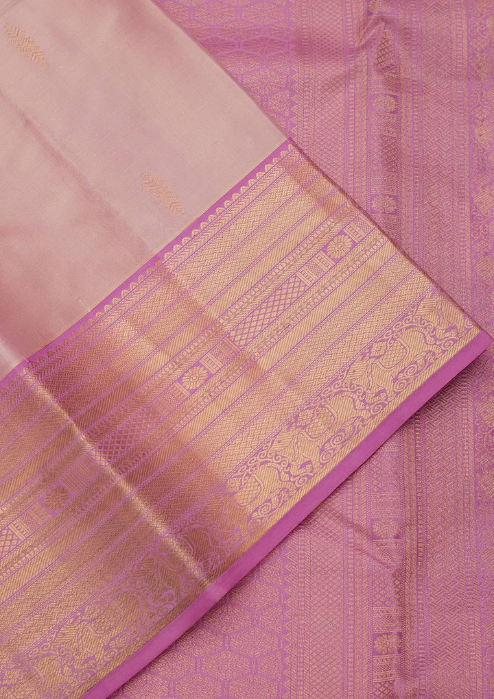 Light Lavender Zariwork Pure Silk Saree-koskii