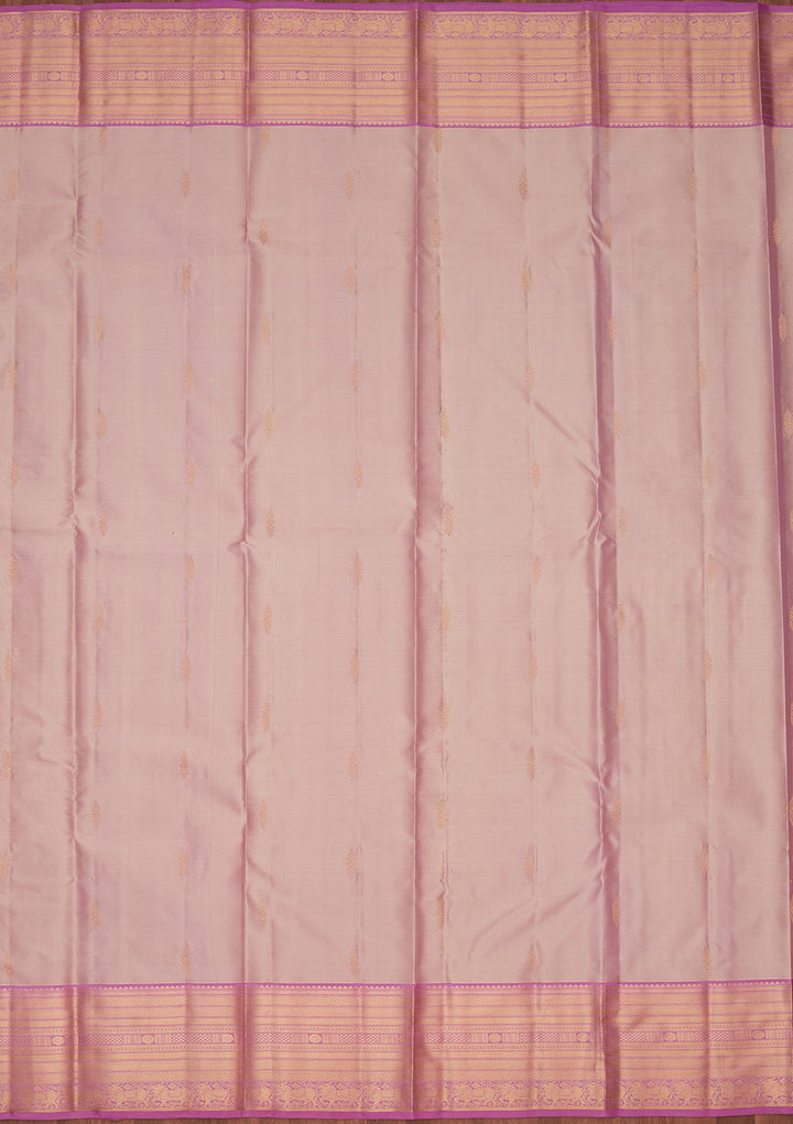 Light Lavender Zariwork Pure Silk Saree-koskii