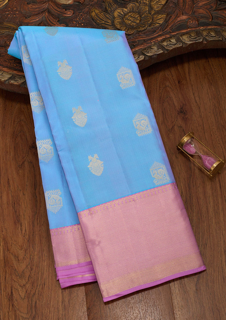 Blue Zariwork Silk Saree-koskii