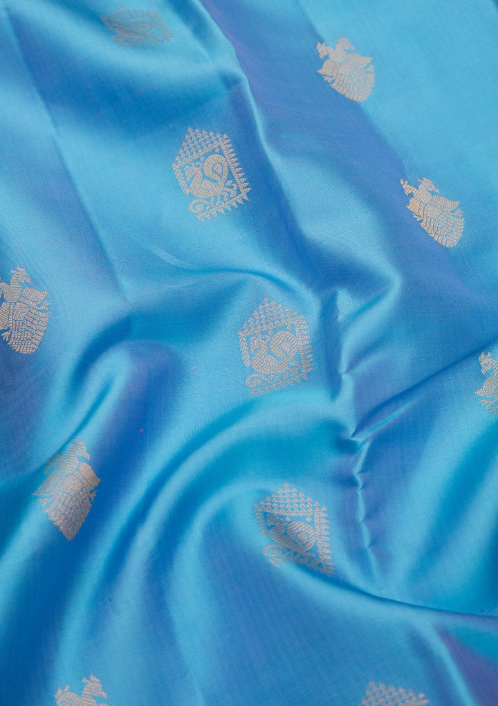 Blue Zariwork Silk Saree-koskii