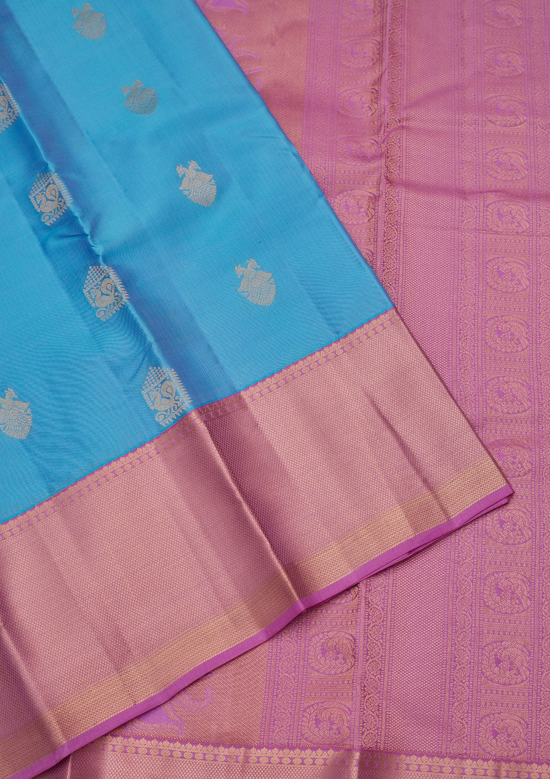 Blue Zariwork Silk Saree-koskii