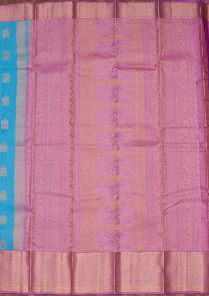Blue Zariwork Silk Saree-koskii