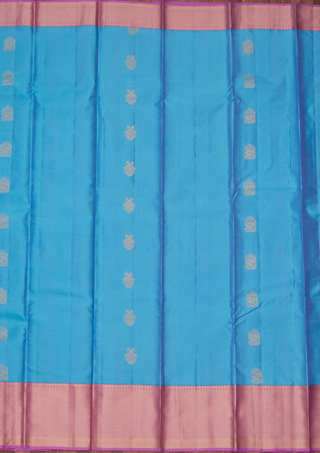 Blue Zariwork Silk Saree-koskii