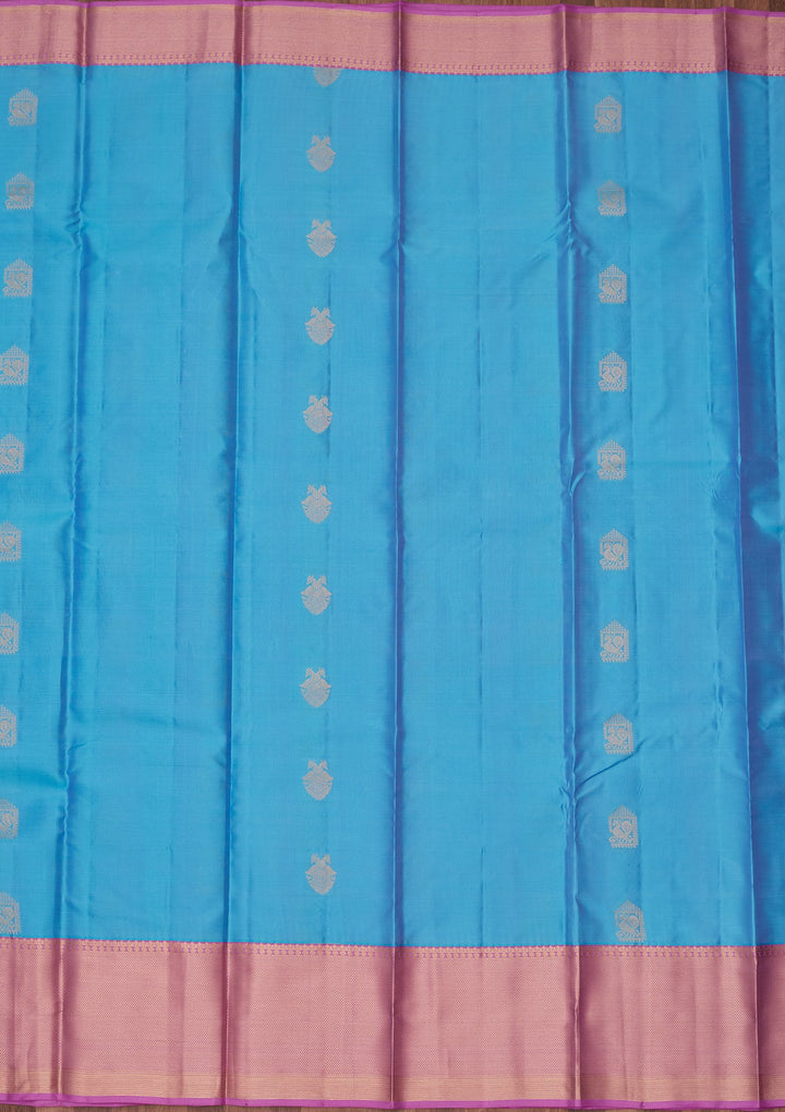 Blue Zariwork Silk Saree-koskii