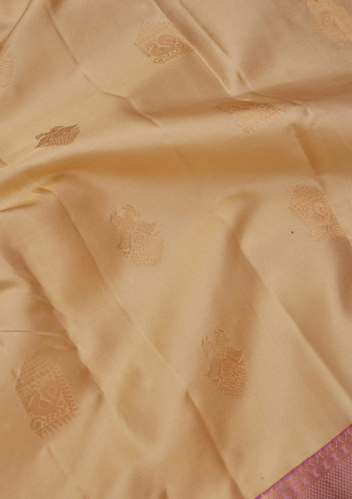 Lemon Yellow Zariwork Silk Saree-koskii