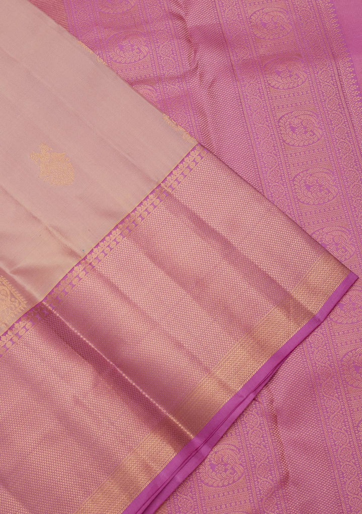 Onion Pink Zariwork Silk Saree-koskii
