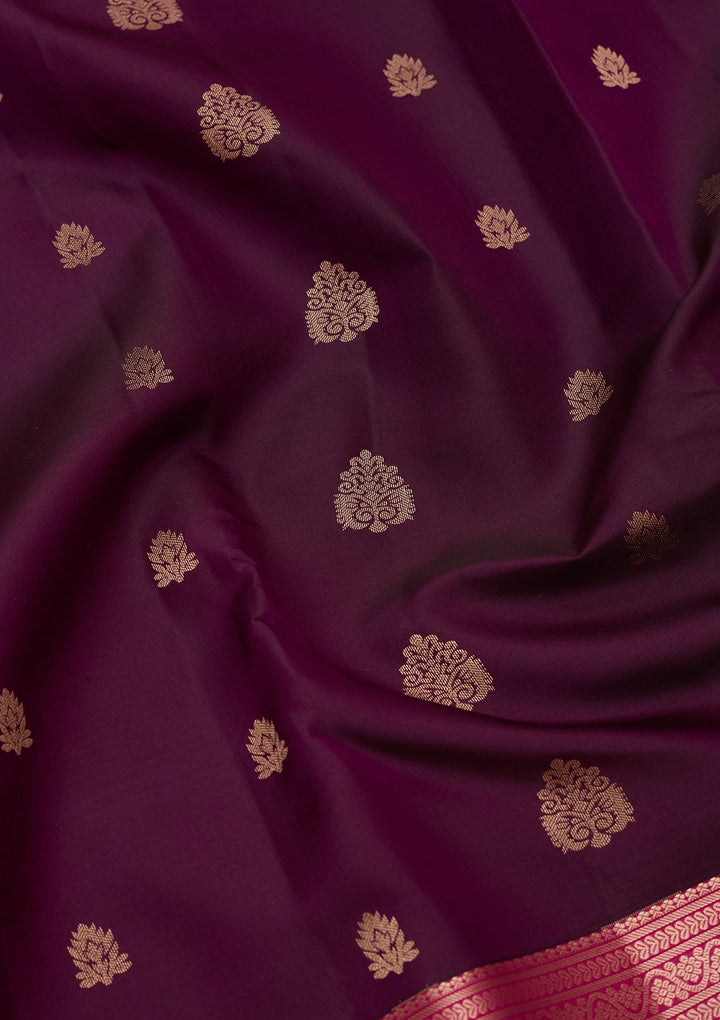 Purple Zariwork Silk Saree-koskii