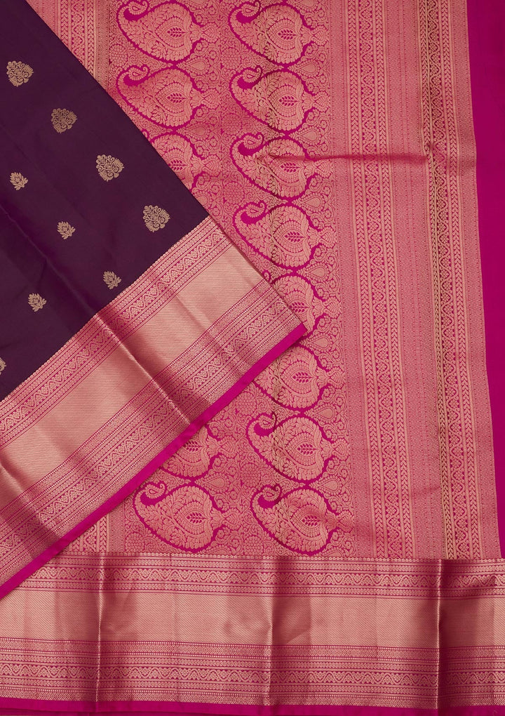 Purple Zariwork Silk Saree-koskii