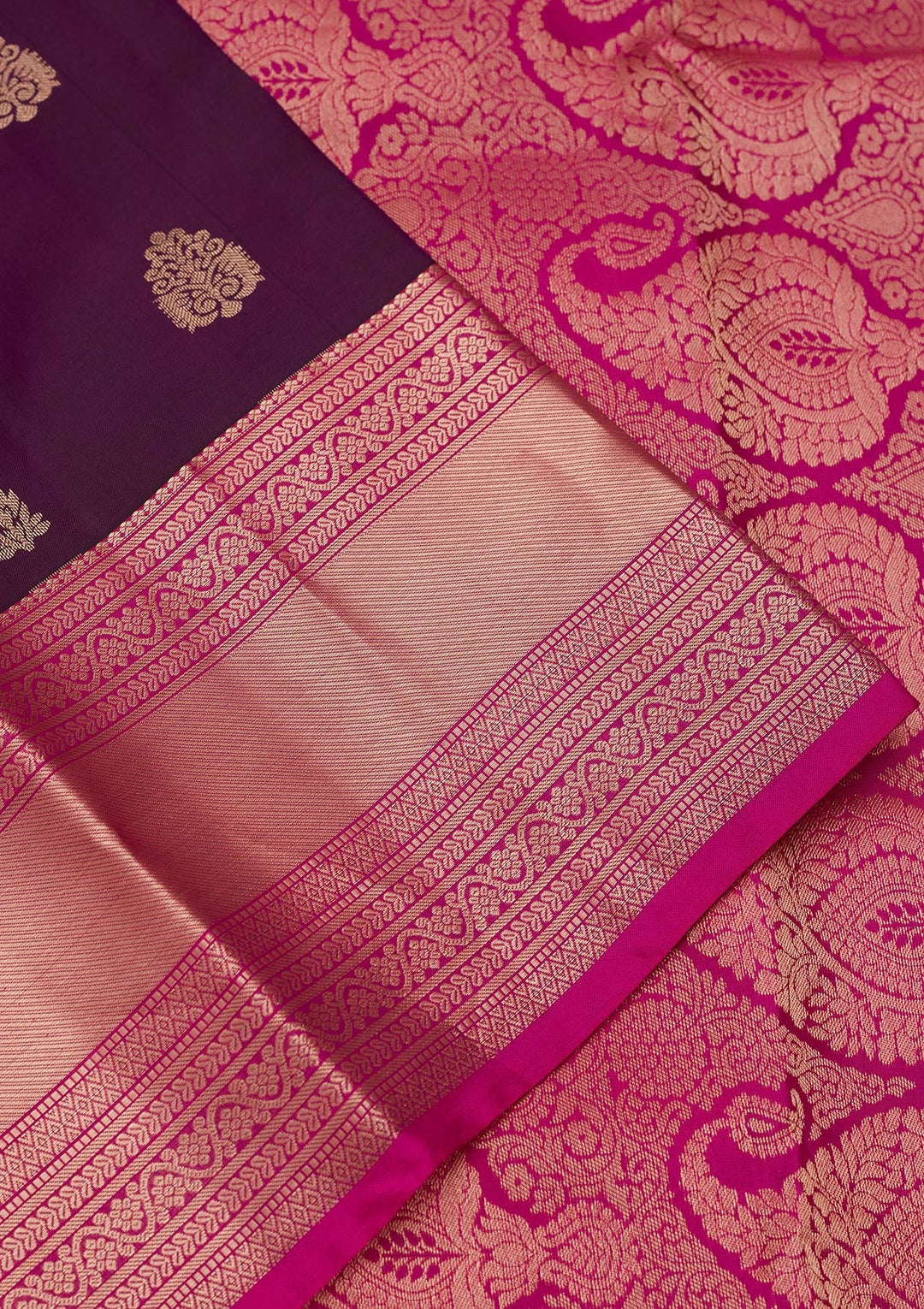 Purple Zariwork Silk Saree-koskii