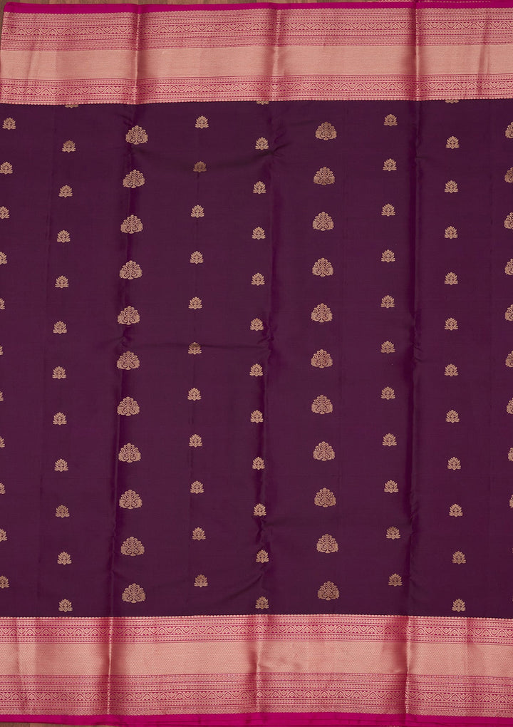 Purple Zariwork Silk Saree-koskii