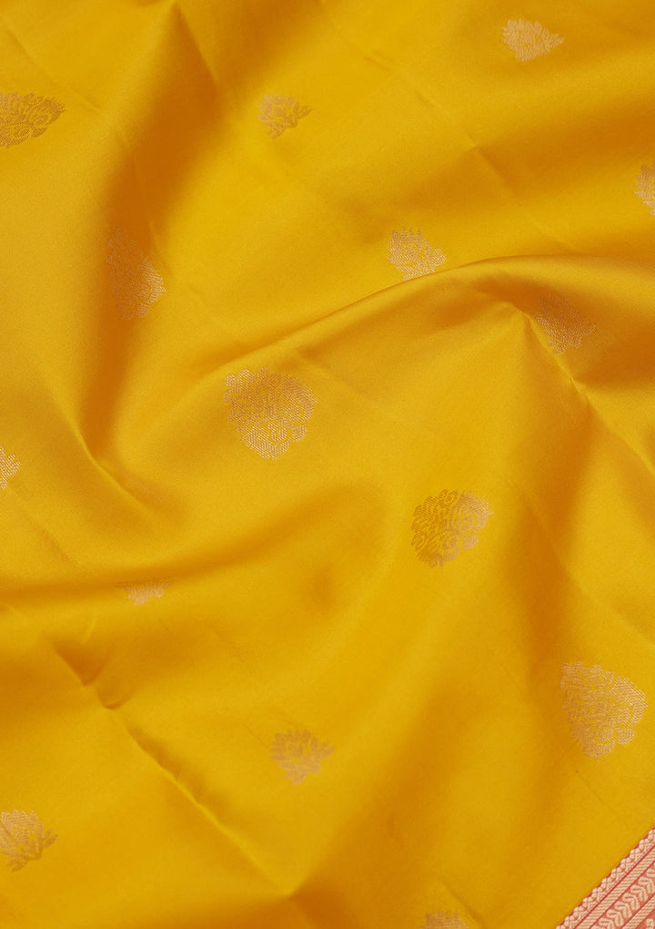 Yellow Zariwork Silk Saree-koskii