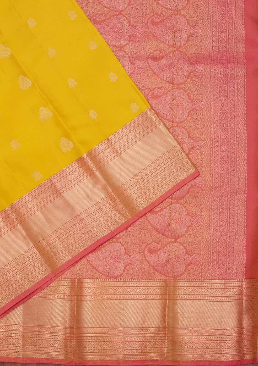 Yellow Zariwork Silk Saree-koskii