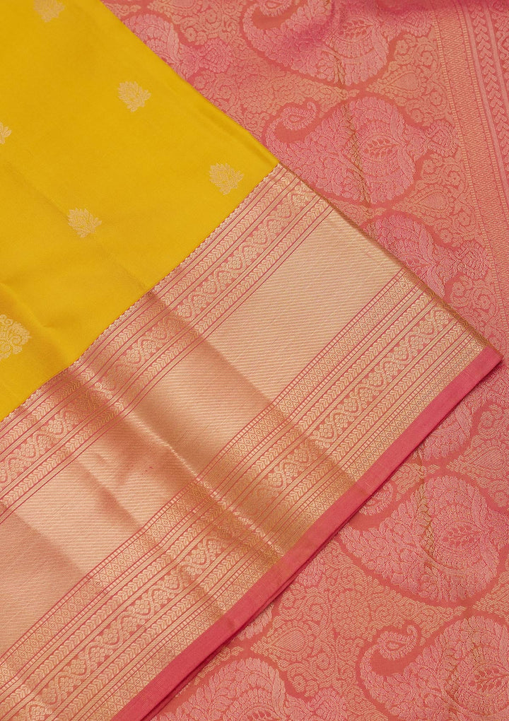 Yellow Zariwork Silk Saree-koskii