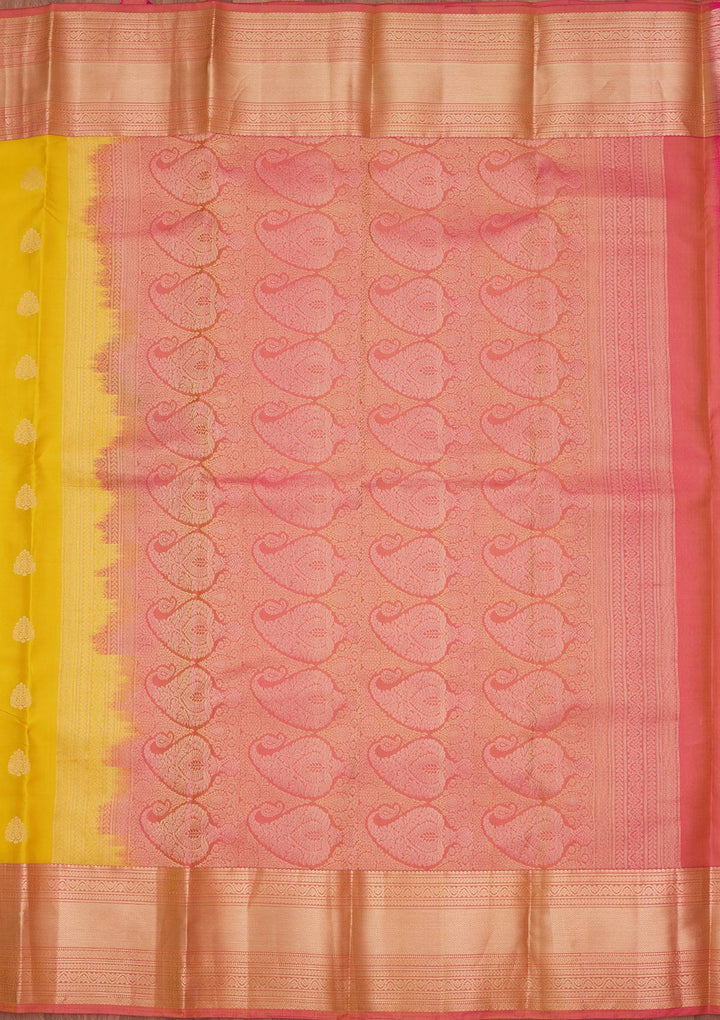 Yellow Zariwork Silk Saree-koskii