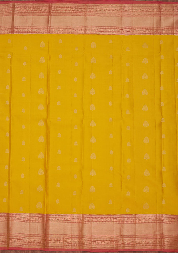 Yellow Zariwork Silk Saree-koskii