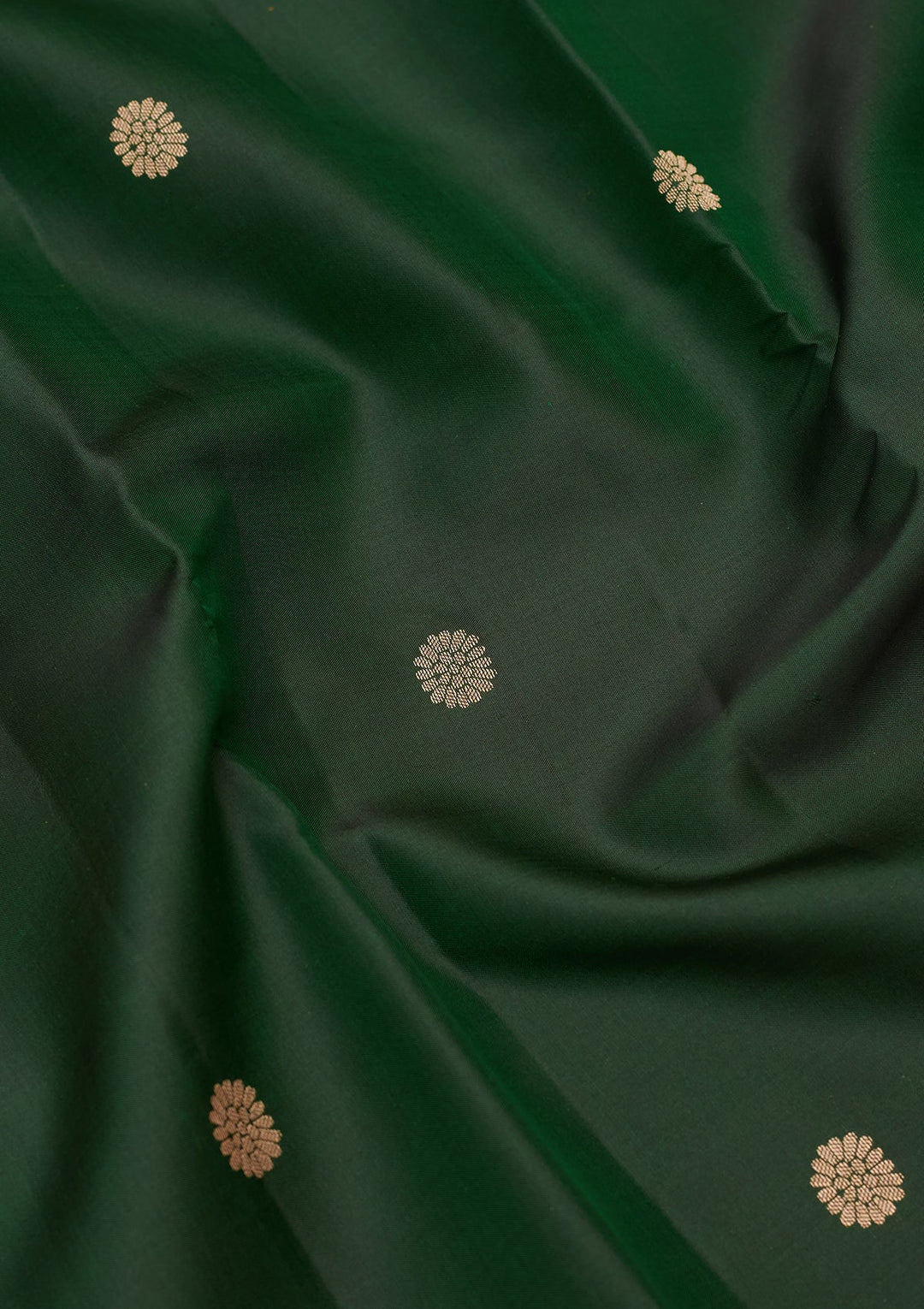 Bottle Green Zariwork Pure Silk Saree-koskii