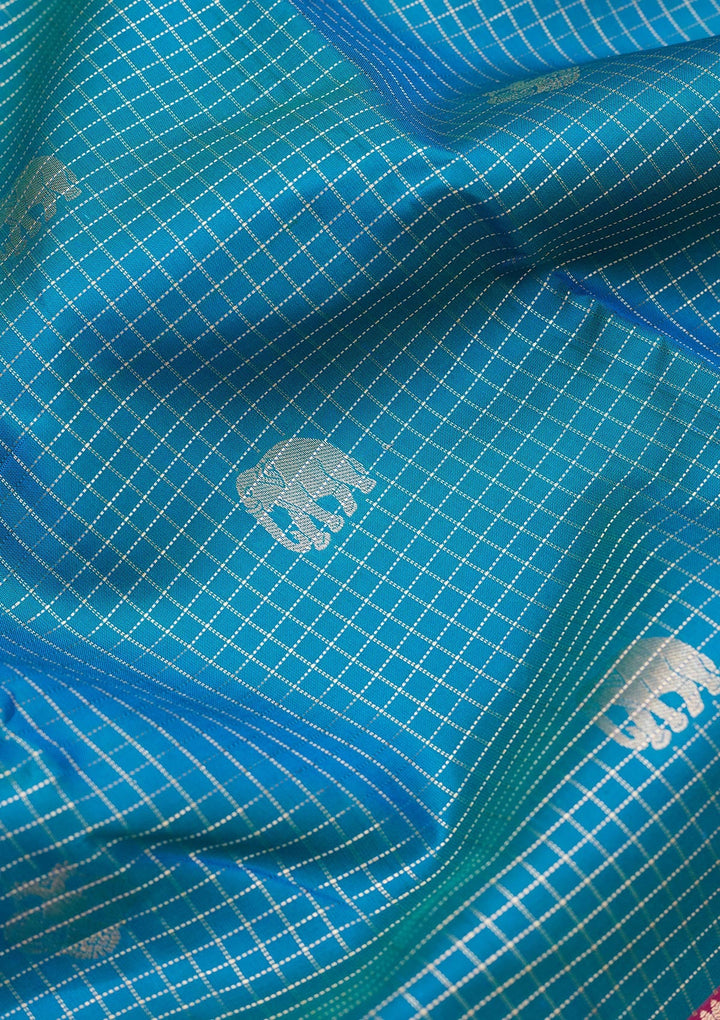 Rama Green Zariwork Pure Silk Saree-koskii