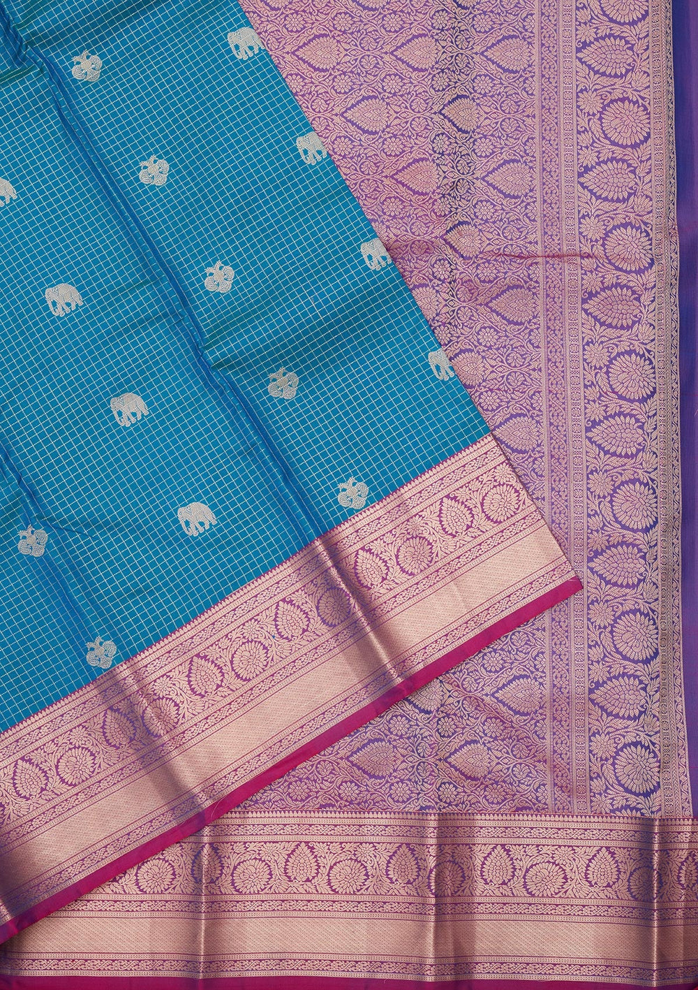 Rama Green Zariwork Pure Silk Saree-koskii