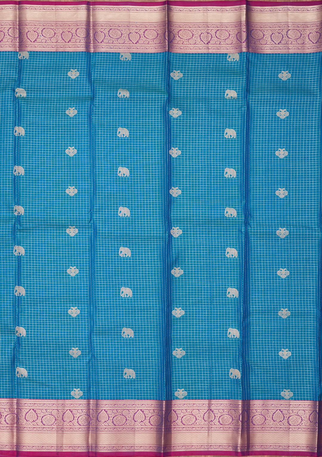 Rama Green Zariwork Pure Silk Saree-koskii