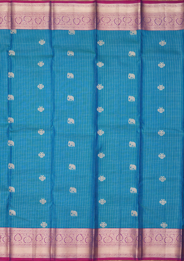 Rama Green Zariwork Pure Silk Saree-koskii