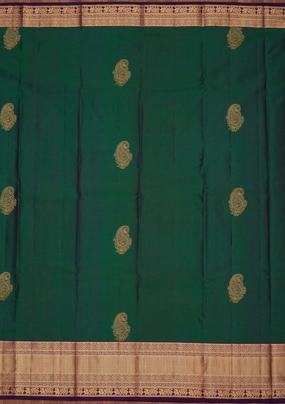 Bottle Green Zariwork Silk Saree-koskii