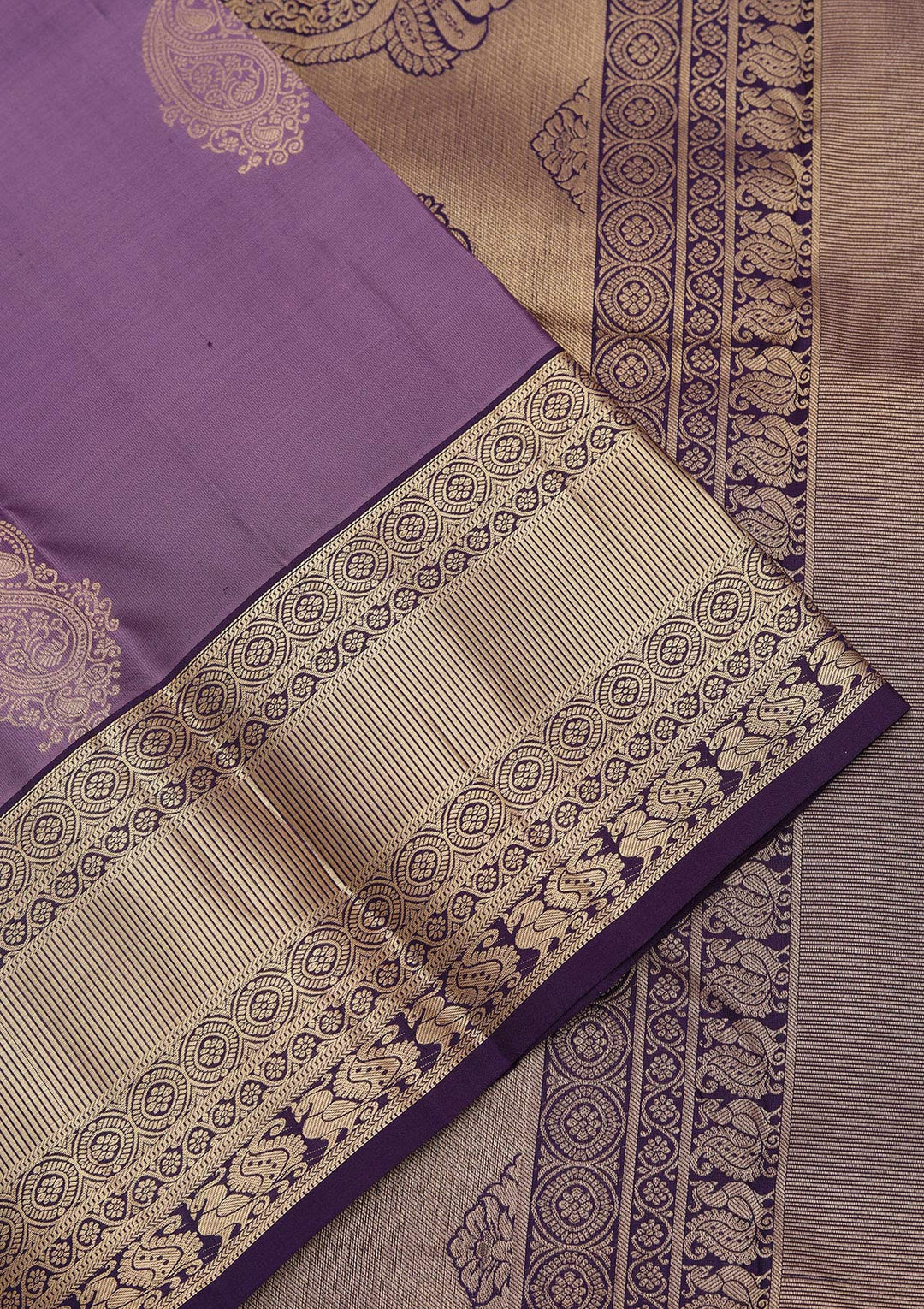 Lavender Zariwork Pure Silk Saree-koskii