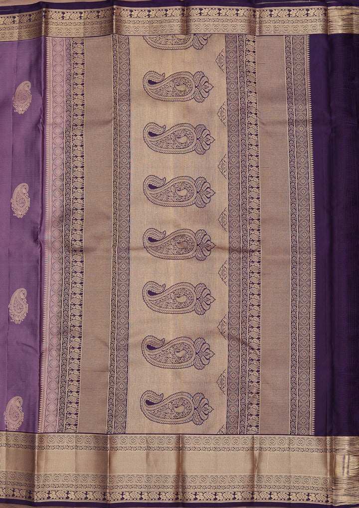 Lavender Zariwork Pure Silk Saree-koskii