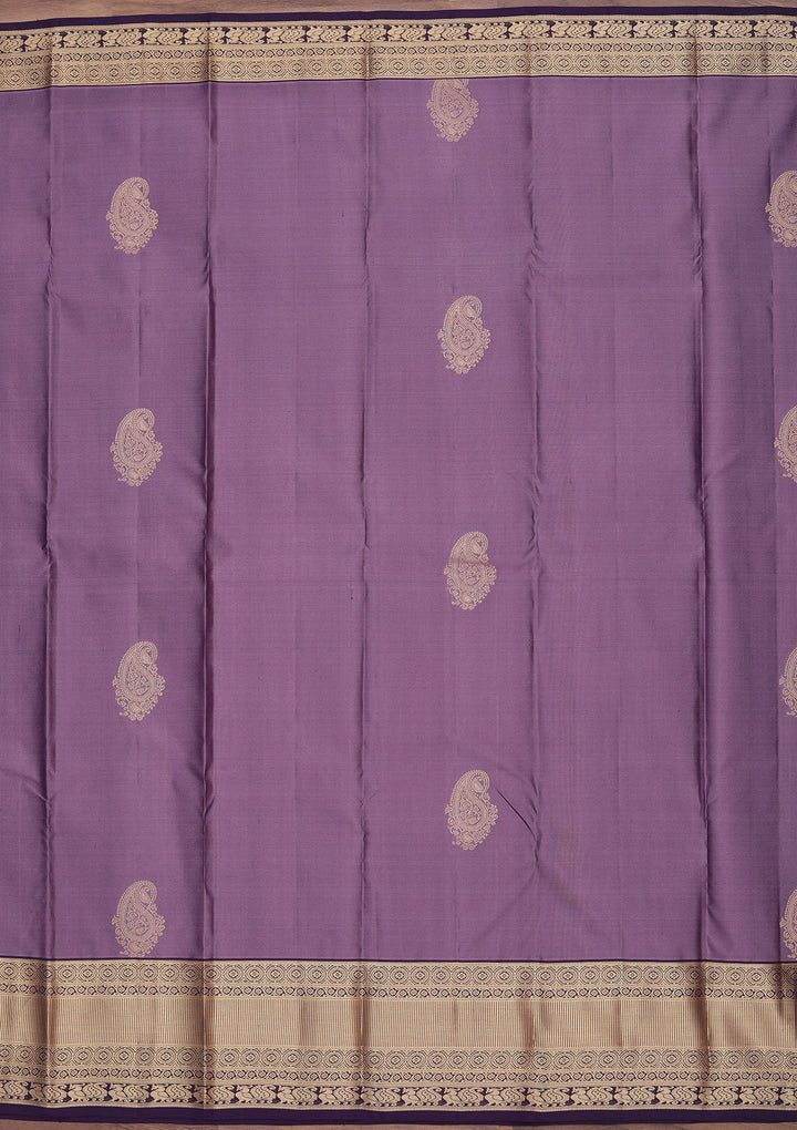 Lavender Zariwork Pure Silk Saree-koskii
