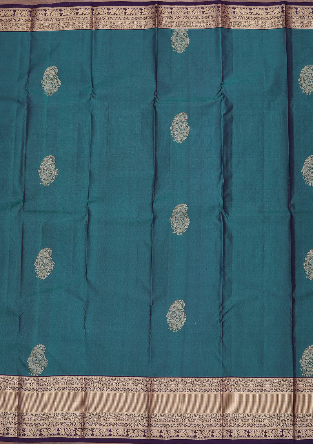 Peacock Green Zariwork Pure Silk Saree-koskii