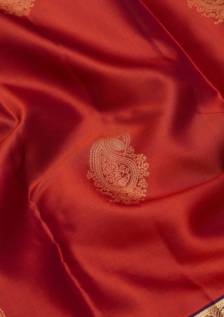 Rust Zariwork Silk Saree-koskii