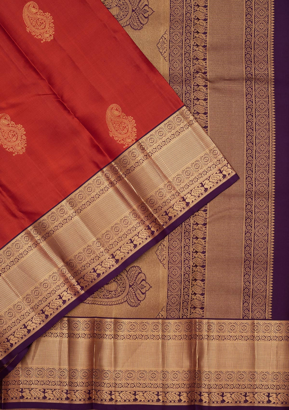 Rust Zariwork Silk Saree-koskii