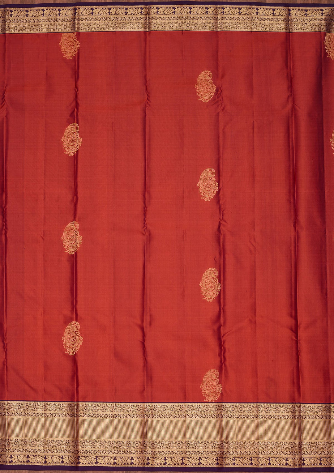 Rust Zariwork Silk Saree-koskii