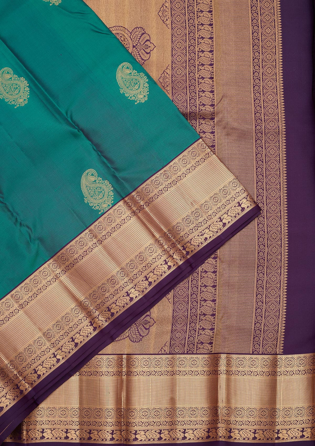Sea Green Zariwork Silk Saree-koskii