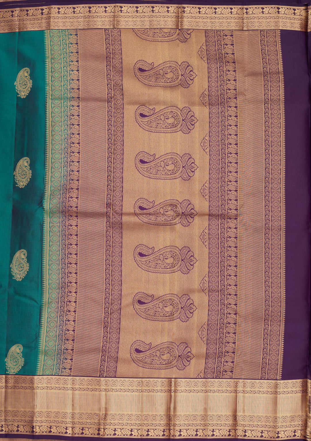 Sea Green Zariwork Silk Saree-koskii