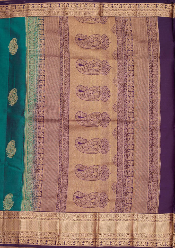 Sea Green Zariwork Silk Saree-koskii