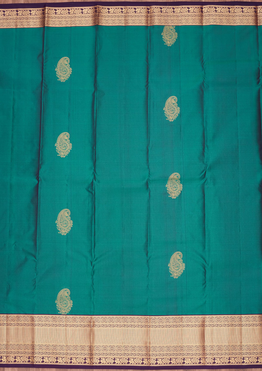 Sea Green Zariwork Silk Saree-koskii