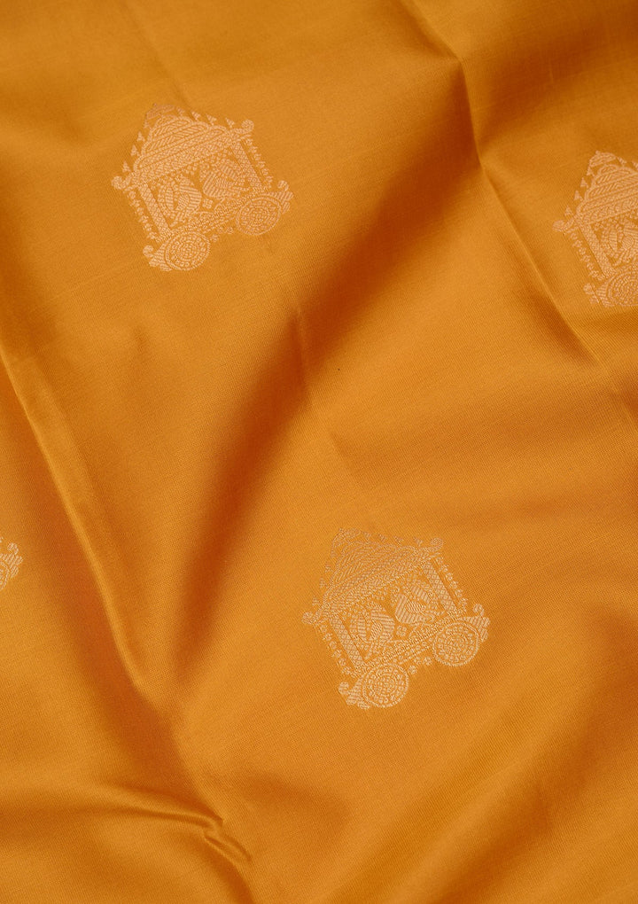 Mustard Zariwork Pure Silk Saree