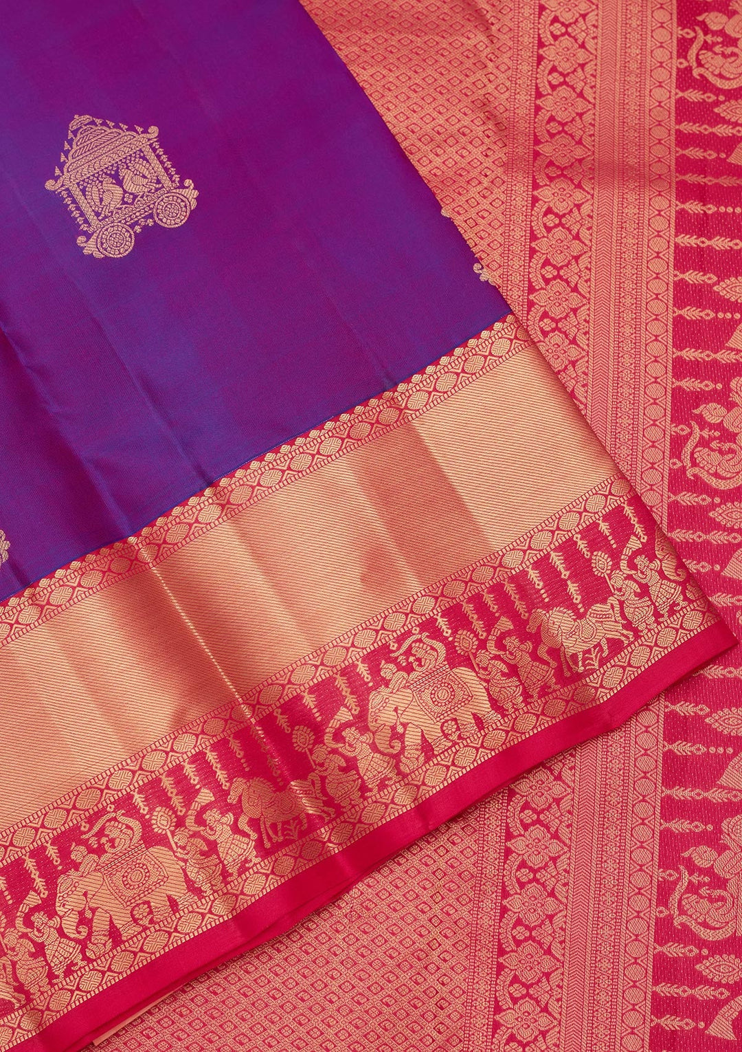 Purple Zariwork Silk Saree-koskii
