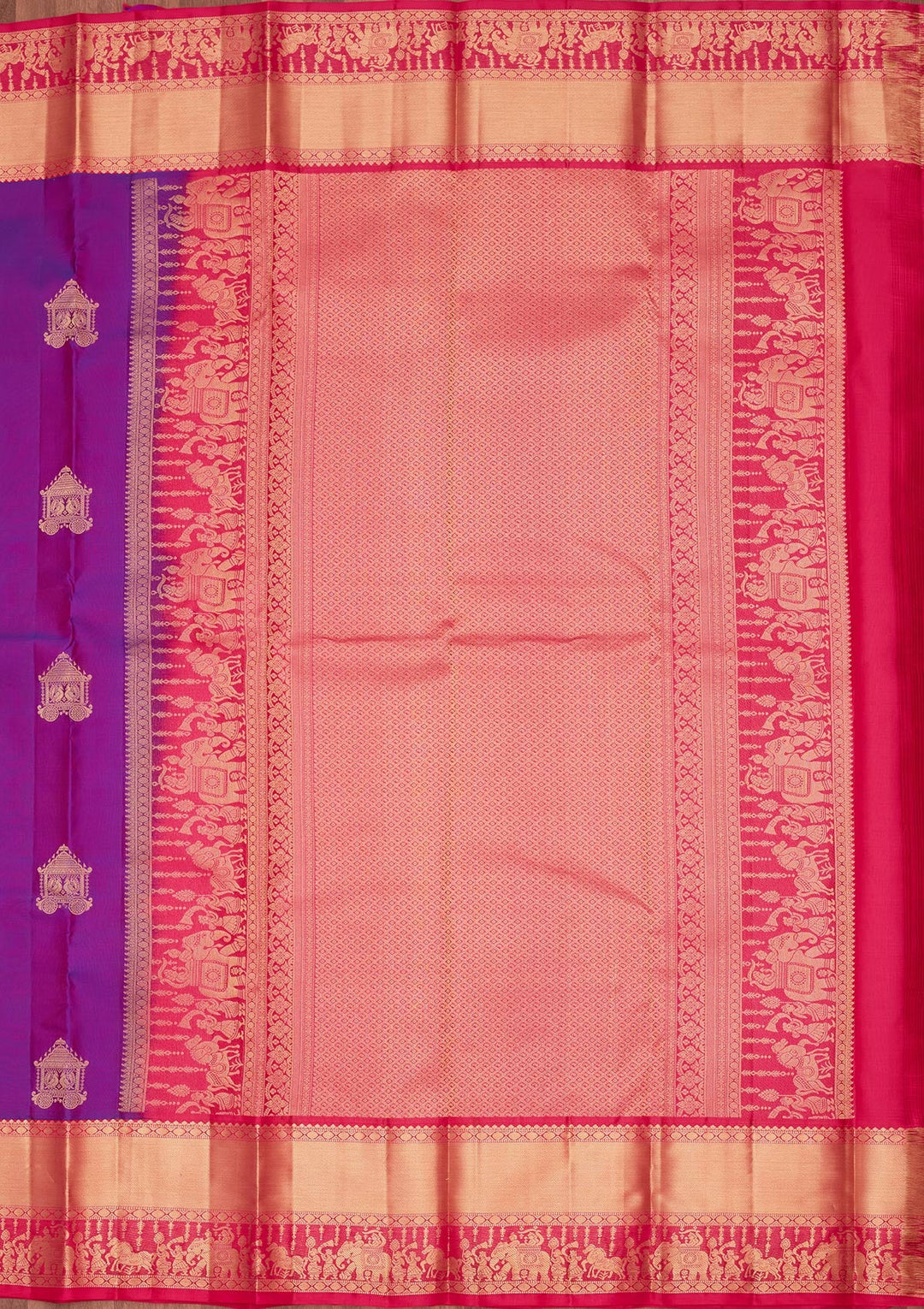 Purple Zariwork Silk Saree-koskii