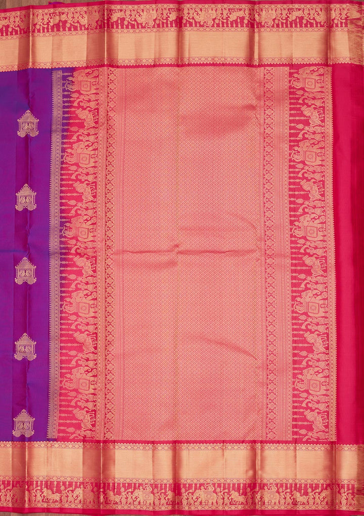 Purple Zariwork Silk Saree-koskii